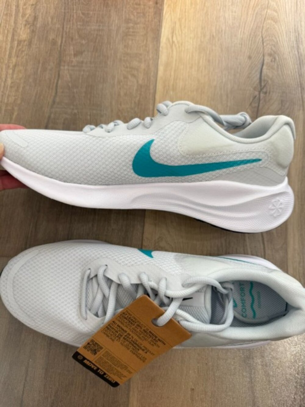 NEW Nike Men's Revolution 7 Running Shoes Gray/Teal Sz. 11